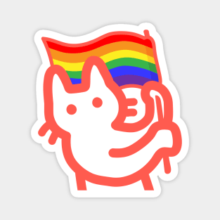 owie waving a pride flag Magnet