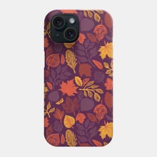 Eggplant Fall Leaves Phone Case