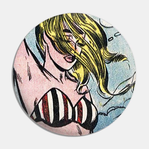 Beach Girl - Pop Art Pin by The Blue Box