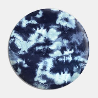 Dark Blue Splotchey Tie Dye Batik Wax Tie Die Print Pin