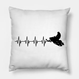 Snowmobile Heartbeat - Snowmobiling heartbeat Pillow
