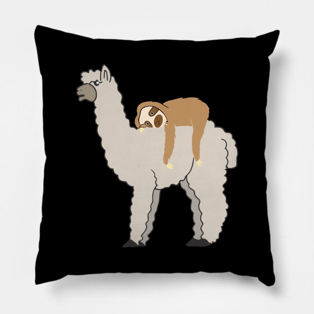 Sloth Riding Llama Adorable Lama & Sleepy Sloth Pillow by theperfectpresents