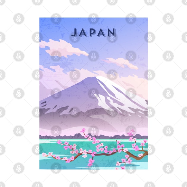 Japan. Retro travel poster by GreekTavern