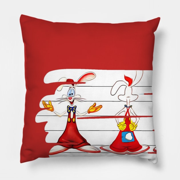 Who Framed Roger Rabbit Pillow by RainbowRetro