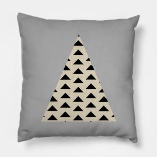 Black Triangle Pattern on Beige Pillow