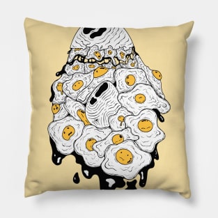 Fry egg doodle art Pillow