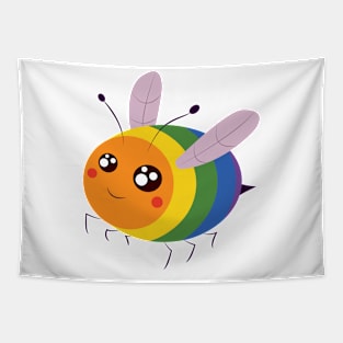 Rainbow Pride Bee Tapestry