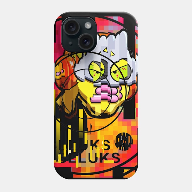 Dope Slluks character with headphone illustration Phone Case by slluks_shop