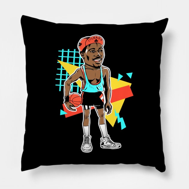 Sidney Deane Basketball Cartoons Pillow by Niko Neon