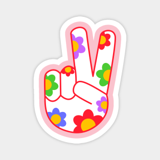 Floral Peace Sign Magnet