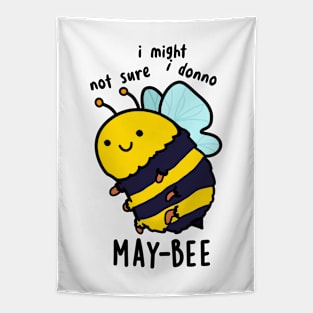 May-bee Funny Insect Bee Pun Tapestry