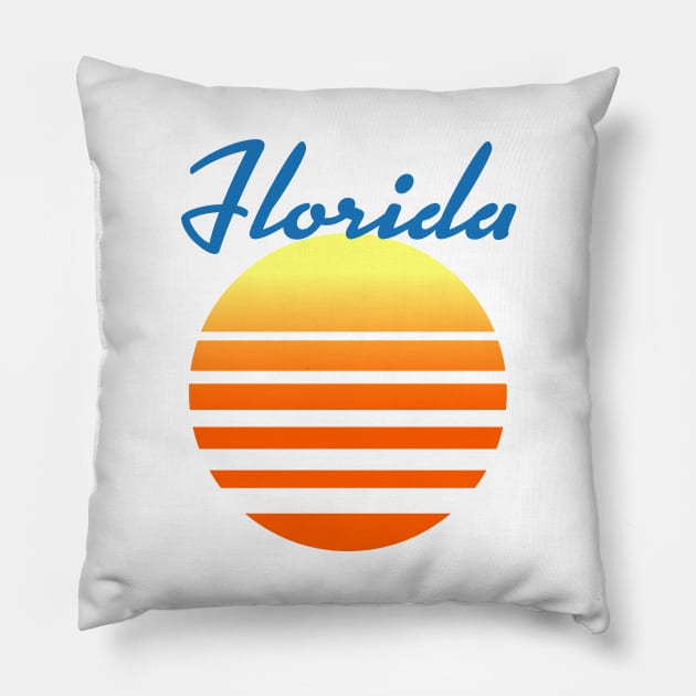 Florida Vintage sun Pillow by nickemporium1