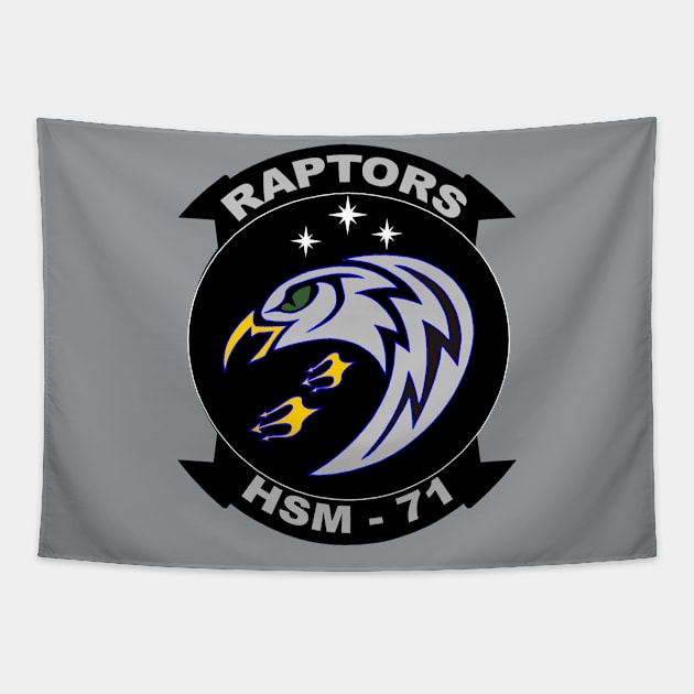 Helicopter Maritime Strike Squadron Seven One (HSM-71) Raptors Tapestry by Airdale Navy