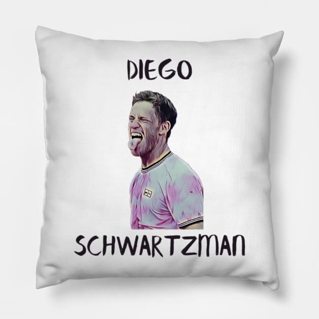 Diego Schwartzman Pillow by BorodinaAlen