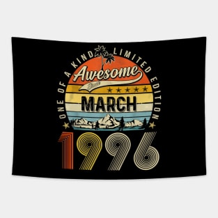 Awesome Since March 1996 Vintage 27th Birthday Tapestry