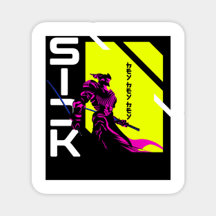 Japanese Samurai Warrior with slang sick Magnet