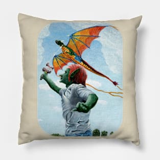 Goblin Kite Flying Monster Fantasy Image Pillow