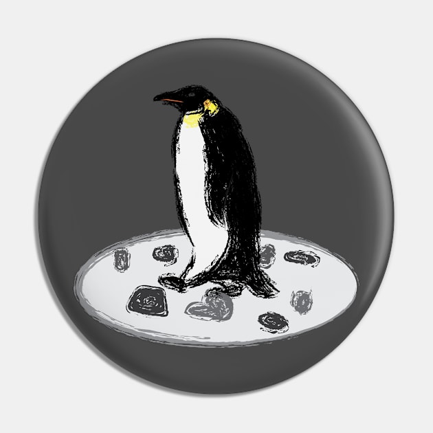 Artwork of an Emperor Penguin II Pin by JDHegemann