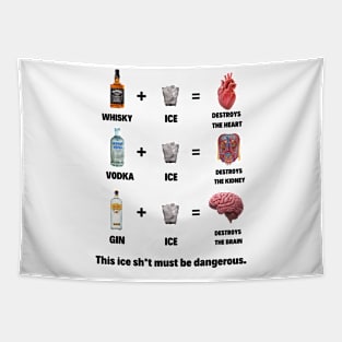 This Ice Sh*t Must Be Dangerous Alcohol Humor Tapestry