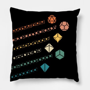 Polyhedral Dice with Retro Dice Trails Tabletop RPG Pillow