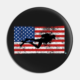 SCUBA DIVING: US Flag Scuba Diving Pin