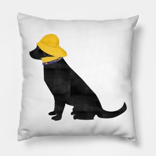 Nautical Preppy Black Lab Salty Dog Pillow