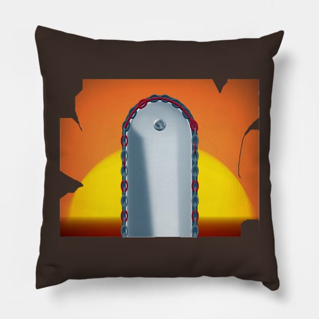 Sundown Saw Pillow by MTJam productions