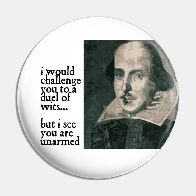 Shakespeare - A Dual Of Wits Pin by The Blue Box