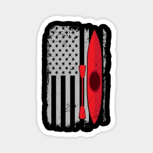 American Flag Kayak Distressed Outrigger Canoe Magnet