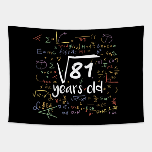 Square Root of 81 Years Old // Funny Math Birthday // 9 Years Old Tapestry