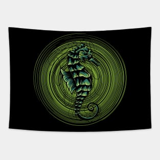 Sea horse in circle Tapestry