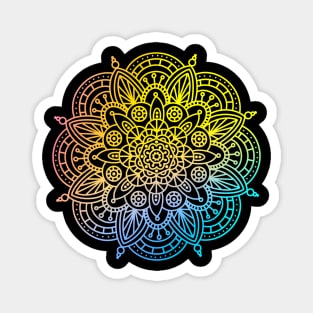 Neon Rainbow Mandala Magnet