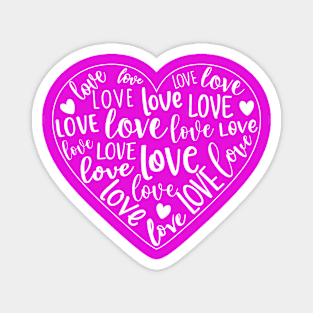 Love heart, heart shape filled with words Magnet