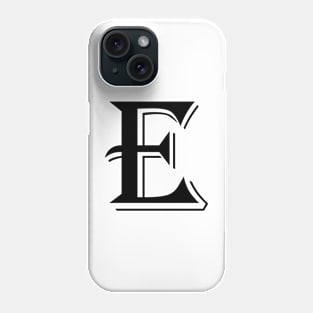 Black Letter E in vintage style Phone Case