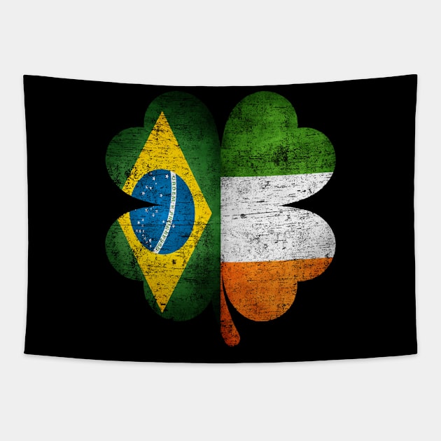 Brazilian Irish Shamrock Brazil Ireland Flag St Patrick's Day Gift Tapestry by Henry jonh