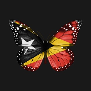 Timorese Flag  Butterfly - Gift for Timorese From East Timor T-Shirt