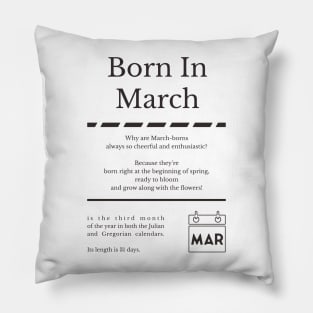 Born in March Pillow