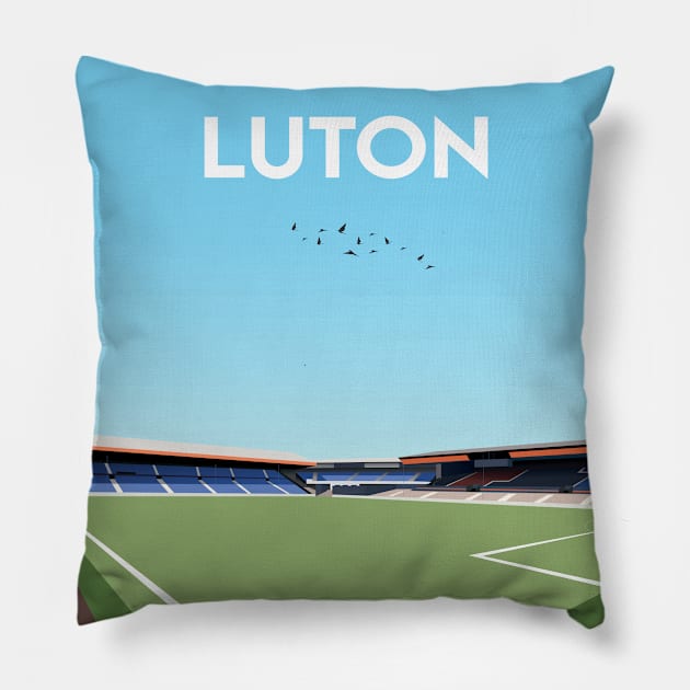 Kenilworth Road Illustration Design Pillow by TopFootballStadiums