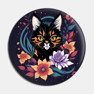 Floral Cat Pin