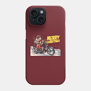 Hand drawn santa claus riding a chopper Phone Case