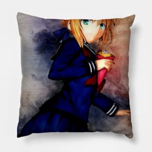 Saber Anime Watercolor Pillow