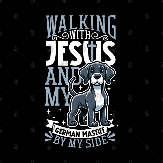 Jesus and dog - Great Dane by Modern Medieval Design