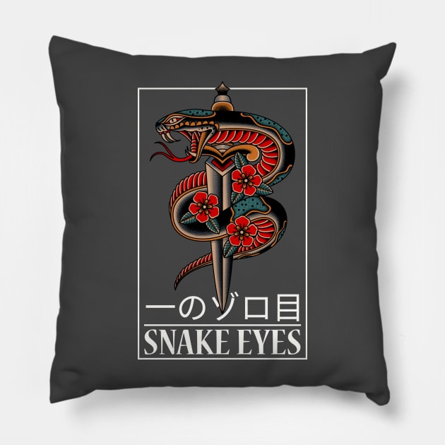 Snake Eyes Dagger Pillow by Tip Top Tee's