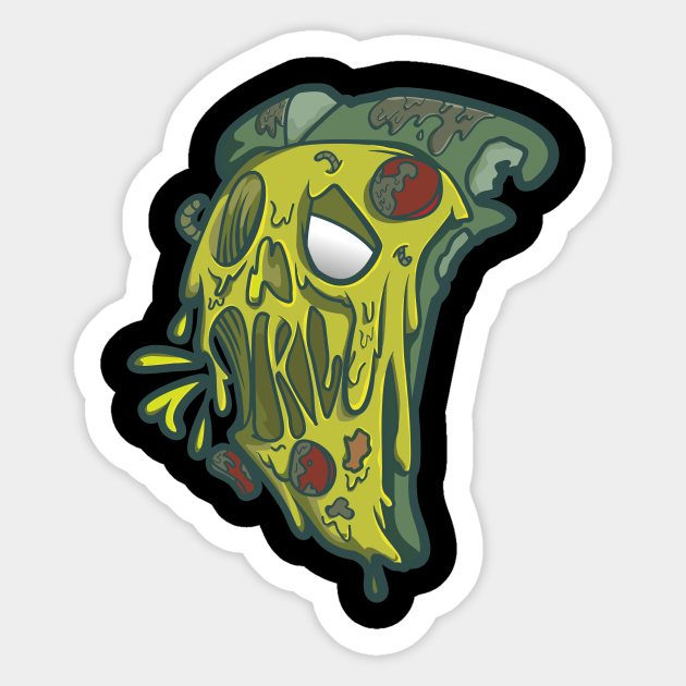 Zombie Pizza Rotten Cheese Undead Motif Zombie Sticker Teepublic Draw a zombie pizza it isn't hard an now i'll teach you.in 365 sketches i'll teach you step by step. zombie pizza rotten cheese undead motif