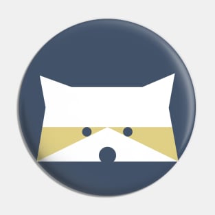 Peek-a-Boo Raccoon in Navy and Gold Pin