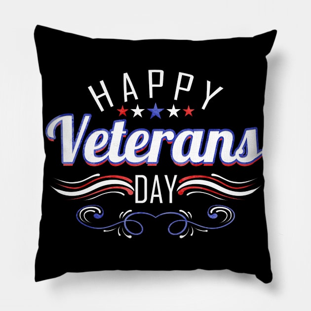 Patriotic Logo For Veterans Day Pillow by SinBle