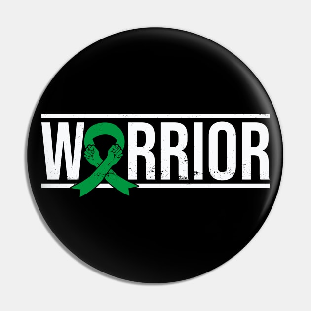 Bipolar Disorder Warrior with Green Awareness Ribbon Pin by GiftTrend