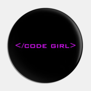 Code girl Pin