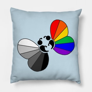 Gray Scale Rainbow Semicolon Butterflies Pillow