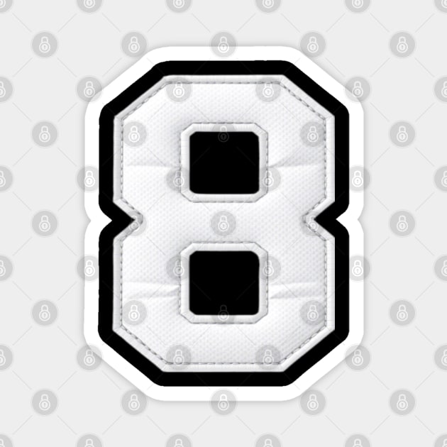 Number 8 Eight Simple Graphic Minimalist Tee Shirt Magnet by OUTFITPAW